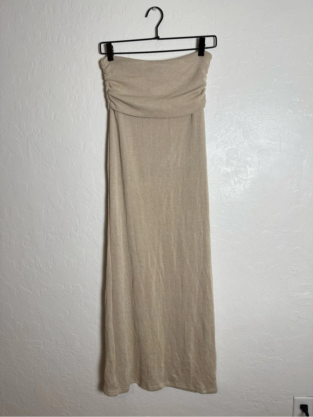 Outcast Clothing Rosalia Knit Maxi Skirt Oat Beige Small NWT